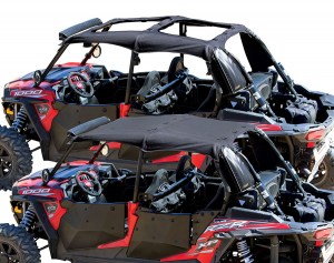 Photo showing open and closed soft top on 4 seat RZR